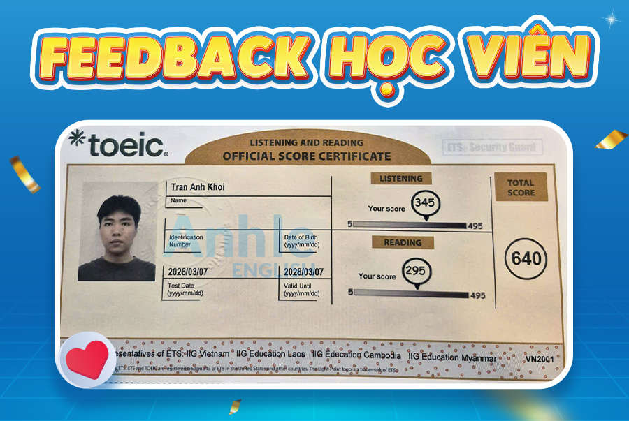 Bạn Anh Khôi | 640 Toeic