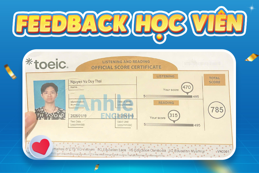 Bạn Duy Thái | 785 Toeic