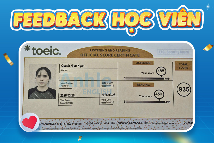 Bạn Hiếu Ngân | 935 Toeic