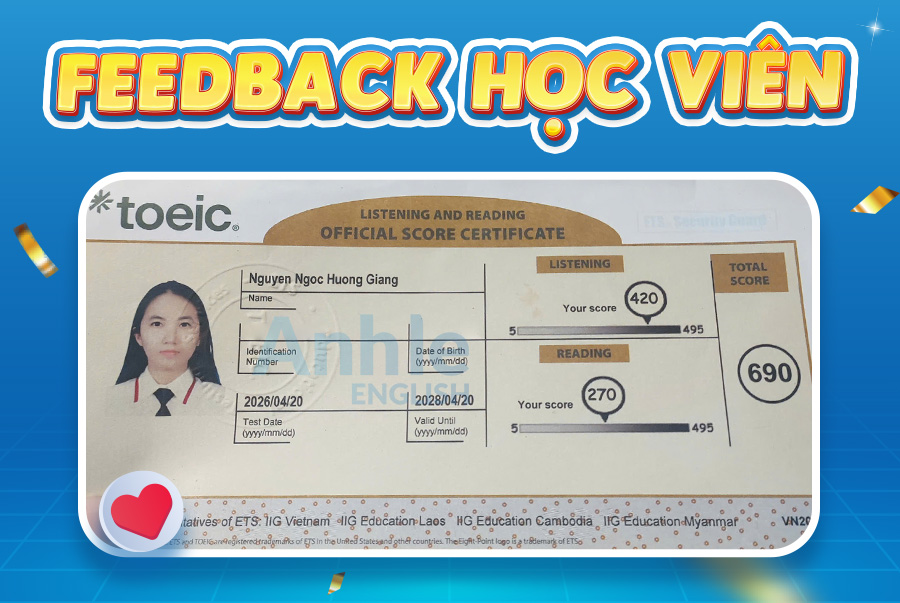 Bạn Hương Giang | 690 Toeic