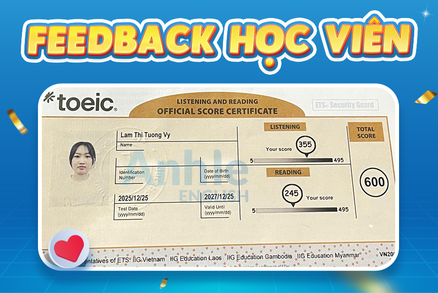 Bạn Tường Vy | 600 Toeic