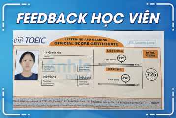 Bạn Lê Quỳnh Như |725 TOEIC