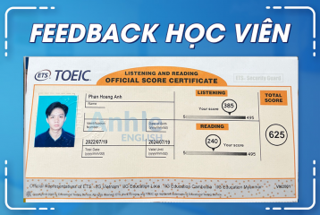 Bạn Phan Hoàng Anh | 625 TOEIC