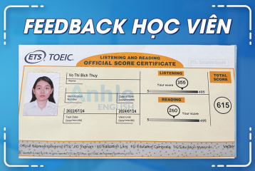 Bạn Võ Thị Bích Thuỷ |615 TOEIC