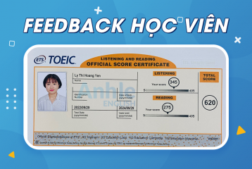 Bạn Lý Thị Hoàng Yến | 620 TOEIC